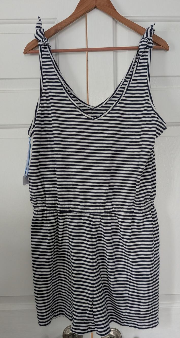 Southern Tide Striped Tie Shoulder Romper NEW!